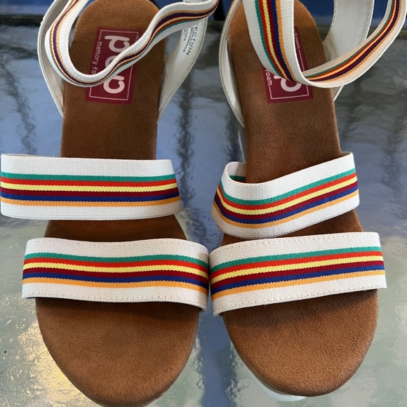 EDL Women's Pop Memory Foam Colorful Platform Sandals - Picture 5 of 10